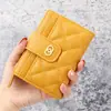 Celebridad de Internet Cartera Corta para Mujer Moda Europea y Americana Bordada Rombo Pequeña Cartera Hebilla de Cremallera Compartimento para Múltiples Tarjetas Billetera para Monedas Tendencia