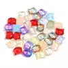 30 Piezas/Paquete Cabeza de Gato de Vidrio Cuentas para Joyería DIY Color Gelatina Transparente Color Mixto Dibujos Animados Agujero Recto Cuentas Sueltas