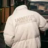 Jaqueta Grossa de Algodão Suede Estilo Retro Americano para Homens e Mulheres, Nova Jaqueta Puffer Grossa de Inverno, Casaco de Algodão de Marca Tendência para Casais