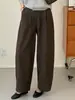 ¡Recomendación Original! Pantalones Casuales Maillard Color Café para Mujer 2025 Otoño Nuevo Estilo Coreano Holgados de Pierna Ancha Estilo Globo