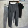 Pantalones de Traje Pequeño Británico de Otoño 2021 para Hombre, Guapos, de Caída Recta, Slim-fit, Talla Grande, Casuales 99 Pantalones de Traje