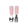 Acero Inoxidable 304 Antiescaldante Antideslizante Mango Corto Mango de Silicona Bebé Autoalimentación Bebé Aprendiendo a Comer Cuchara de Entrenamiento