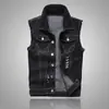 Novo Colete Jeans masculino transfronteiriço colete azul claro colete colete jeans rasgado top roupas masculinas