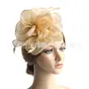 Adorno de Cabeça de Renda Europeu e Americano, Faixa de Cabeça de Pena, Chapéu de Organza, Adorno de Cabeça, Véu Retrô do Jockey Club, Acessório de Cabelo de Flor para Passarela