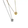 Colar de Diamante Suspenso Vintage Escovado para Mulheres, Design de Nicho com Diamantes Cintilantes Microincrustados, Corrente de Clavícula de Luxo Leve de Alta Qualidade