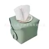Fabricante de Dongguan Caja de Pañuelos de PU Personalizada Caja Creativa Cuadrada para Papel en Rollo Caja de Almacenamiento de Pañuelos DIY