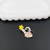 Moda Creativa Europea y Americana Dibujos Animados Astronauta Broche Serie Espacial Aleación Insignia de Gota de Aceite Decoración Versátil para Ropa