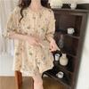 Conjunto de pijama feminino estilo coreano com renda verão 2022 novo floral doce fofo doce roupa de casa entrega ao vivo