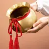 Saco da Sorte vaso de flor grande Lanche de Ano Novo balde de flor de bênção Salgueiro Prateado Azevinho phalaenopsis Ferro Dourado arranjo de flores de sala de estar de luxo leve