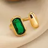Anillos de Zirconia Transfronterizos Europeos y Americanos para Mujer, Lujo Ligero, Sensación de Alta Gama, Anillos Abiertos de Cobre Estilo Ins, Anillos para Dedo Índice Personalizados al por Mayor