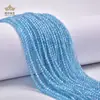 Cuentas redondas de piedra natural azul torpa de 2 mm, cuentas pequeñas de arroz, cuentas sueltas, material para pulsera DIY, joyería hecha a mano con cuentas