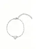 Popular conjunto de una pieza de colgante hueco en forma de corazón para mujer, pulsera de dos piezas ajustable estilo ins de amor y amistad
