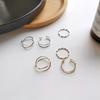 Anillo de estilo simple japonés de Corea del Sur, elegante anillo de diseño cruzado de doble capa, anillo de dedo índice de estilo nicho con personalidad femenina 866