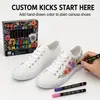 Uau, 48 canetas de pintura para roupas coloridas, marcadores específicos para tecido, canetas de pintura à mão para bolsas de lona de camiseta, conjunto de canetas de colorir DIY