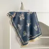 Bufanda vintage estilo francés de mariposas para otoño e invierno, chal grande para mujer, cachemira sintética, jacquard de doble cara, suave, grueso y cálido