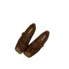 Novos Mocassins de Ballet Quadrados Retro Outono/Inverno 2025 com Tira no Tornozelo, Sapatos Individuais Estampa de Leopardo para Mulheres, Sapatos Mary Jane