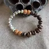 Fragancia a Grano de Café Diseño Original Nuevo Estilo Chino Pulsera de Piedra Manchada de Nogal con Grano de Café Joyería Versátil de Amistad