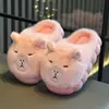 Pantuflas de algodón para otoño e invierno para niños y niñas, con suela gruesa que se siente como pisar caca, antideslizantes, para uso en interiores, con forro polar adicional para abrigar