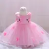 Vestido de Malla para Bebé Niña Estilo Coreano con Estampado de Mariposa y Pétalos para un Año Vestido de Princesa niños