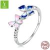 Charme de prata design original gradiente óleo borboleta anel Mori pequeno fresco 925 anel de prata pulseira SCR866