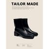 [En Stock] 2025 Nuevas Botas Cortas Chelsea de Punta Cuadrada con Tacón Grueso de 5 cm con Cremallera Trasera Botines Botas