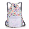 Bolsa com cordão em estoque para homens e mulheres, mochila esportiva, bolsa de basquete, mochila de cordão de viagem leve de grande capacidade, bolsa esportiva