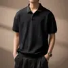 Camisa Polo de Punto de Manga Corta Estilo Old Money para Hombre, Moda Casual de Verano con Cuello Camisero Acanalado