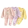 Conjunto de Ropa Interior Térmica De Rong para Bebé: Estampado de Dibujos Animados Lindo, Cálido, Absorbe la Humedad, Transpirable, Conjunto de Dos Piezas Otoñal para Niños