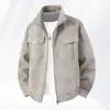 Chaqueta Retro de Gamuza con Cuello Americano para Hombre Primavera Exterior Cortavientos e Impermeable Chaqueta de Motocicleta Chaqueta de Cuero de Gama Alta para Hombre