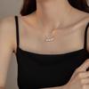Collar de Plata Esterlina S925 Perla Natural Media Luna Degradada Sonrisa Cadena Clavícula Collar de Cuello Diseño de Lujo Accesible para Mujer Retro Francés