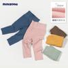Minizone bebé otoño e invierno terciopelo alemán color liso triángulo gateo cintura alta cálidos leggings bebé 0-2 años recién nacido