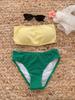 [Shorts de cintura alta individuales] color liso simple cintura alta bikini traje de baño dividido multicolor shorts de natación para damas