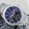 Reloj de Hombre Multifuncional Deportivo para Exteriores Moda Simple Hueco Reloj de Cuarzo Redondo Casual Reloj para Hombre