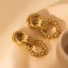 Aretes de Aro Transfronterizos, Aretes de Tuerca Irregulares, Aretes de Acero Inoxidable, Aretes de Acero de Titanio, Aretes de Aro Multicapa, Aretes para Mujer