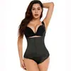 Nova Modeladora de Látex Íntimos Femininos Controle de Barriga Modelagem Corporal Macacão Estilo Zíper Borda de Renda Corpete