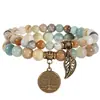 Pulseira de Pedras Naturais com Contas Pingente Árvore da Vida Estilo Boêmio Pulseira Feminina Ornamentos Transfronteiriços