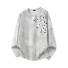 [Personalizable] Camisa de Manga Larga Casual Deportiva Estilo Americano Tie-Dye Estrellado de Nicho a Juego para Pareja con Retazos