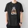 Camiseta de verano de manga corta estampada para hombres y adolescentes, moderna, combinable, holgada, con cuello redondo, transpirable, informal, deportiva.