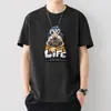 Camiseta Estampada de Manga Curta Masculina de Verão Slim Gola Redonda Tendência Versátil Camiseta Básica Top Camiseta Casual