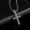 Comercio Exterior Transfronterizo Joyería Hip-Hop Europea y Americana Colgante Pequeño de Cruz Completa de Circonita Maciza Collar Popular de Moda Personalizado