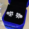 Pendientes de Botón de Flor Delicados y Versátiles de Plata S925 para Mujer, Pendientes de Perla de Lujo de Gama Alta, Accesorios para Orejas de Moda y Elegantes