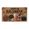 Tapete de Chão de Veludo Cristal Estilo Americano para Halloween para Entrada, Capacho Raspador de Sujeira e Removedor de Poeira, Resistente a Manchas, Resistente ao Desgaste, Tapete de Entrada Antiderrapante