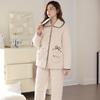 Pijama acolchado de invierno para mujer, de tres capas, de forro polar coral grueso, chaqueta acolchada de algodón para otoño e invierno, ropa exterior con forro polar, ropa de abrigo para el hogar.