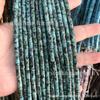 Tubo redondo largo de 4*13 mm línea negra jade malayo rojo piedra natural polvo cristal espaciador de cuentas productos semiacabados venta al por mayor de fábrica