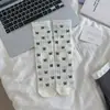 Calcetines holgados inspirados en el ballet estilo Miu para mujer, calcetines de media pantorrilla, calcetines de verano finos de malla calada con lazo estilo japonés y lunares