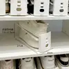 Sapateira ajustável de camada dupla espessa, solução de armazenamento de armário de sapatos para entrada de casa, prateleira de sapatos dobrável para dormitório