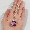 Llavero Sistema Solar Colgante de Metal Galaxia Nebulosa Tierra Marte Saturno Bola de Cristal de Doble Cara Llavero Encanto