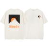 Camiseta unisex holgada informal de manga corta con estampado de logotipo retro de RHUDE para primavera y verano de 2024