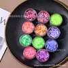 Lentejuelas de Colores Brillantes Populares 11 Colores Mezclados Polvo de Brillo Pegamento para Uñas DIY Joyería Lentejuelas Luminosas
