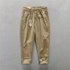 Calças Masculinas Retro High Street de Perna Reta Business Casual Nova Moda Tendência Ins Calças Longas Estilo Americano Calças Cargo